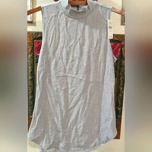 NWT Ann Taylor XXS Grey Business Casual Mock Neck Sleeveless Blouse ✨ 2 /$15 ✨